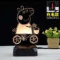 LED小夜灯 3dUSB小台灯插电款三色变光配18650锂电池可充电台灯